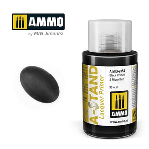 Ammo of Mig 2354 A-STAND Black Primer &amp;amp; Microfiller 30ml