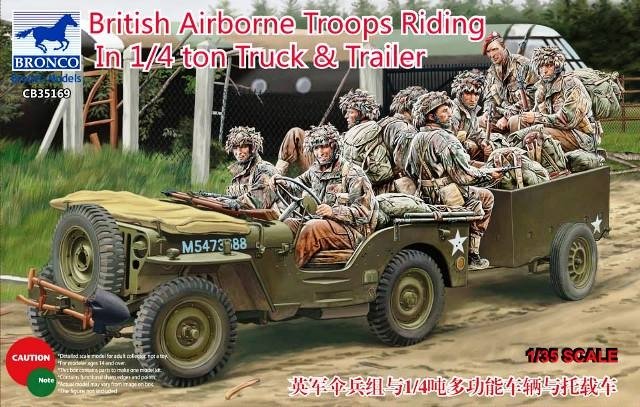 Bronco CB35169 British Airborne Troops Riding In 1/4 Ton Truck Trailer (1/35)