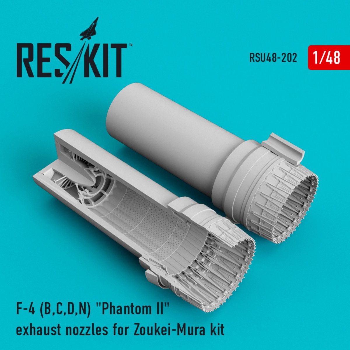 RESKIT RSU48-0202 F-4 (B,C,D,N) &amp;quot;PHANTOM II&amp;quot; EXHAUST NOZZLES FOR ZOUKEI-MURA KIT 1/48