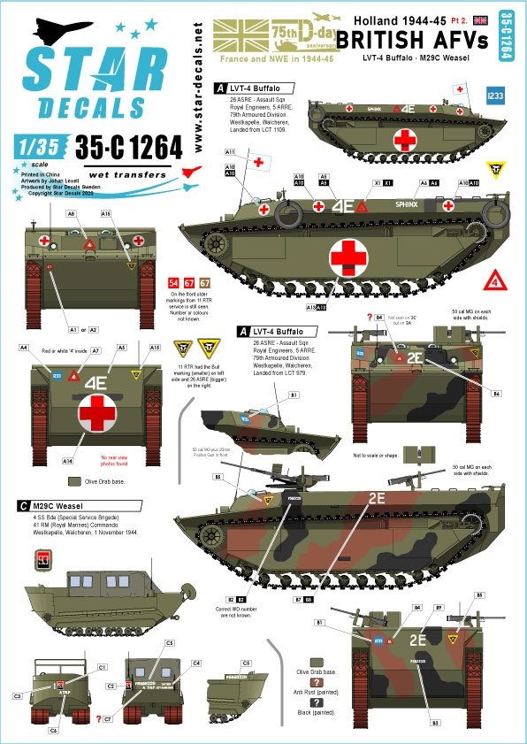 Star Decals 35-C1264 British AFVs in Holland 1944-45 #2 1/35