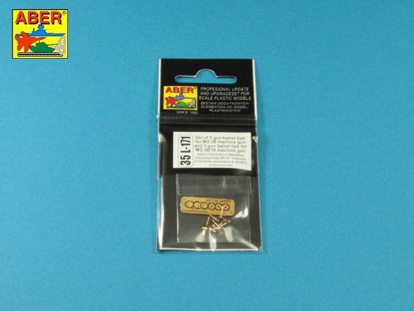 Aber 35L-171 Set of gun barrel tips for MG 08 x3 pcs. And barrel tips for MG 08/15 x 3 pcs. 1/35 – image 8