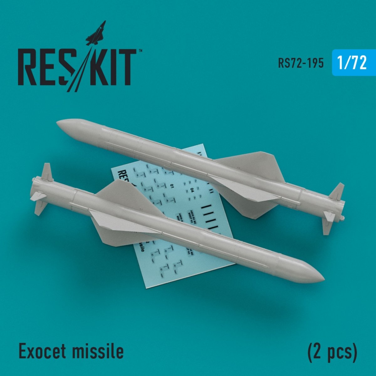 RESKIT RS72-0195 EXOCET MISSILES (2PCS) 1/72