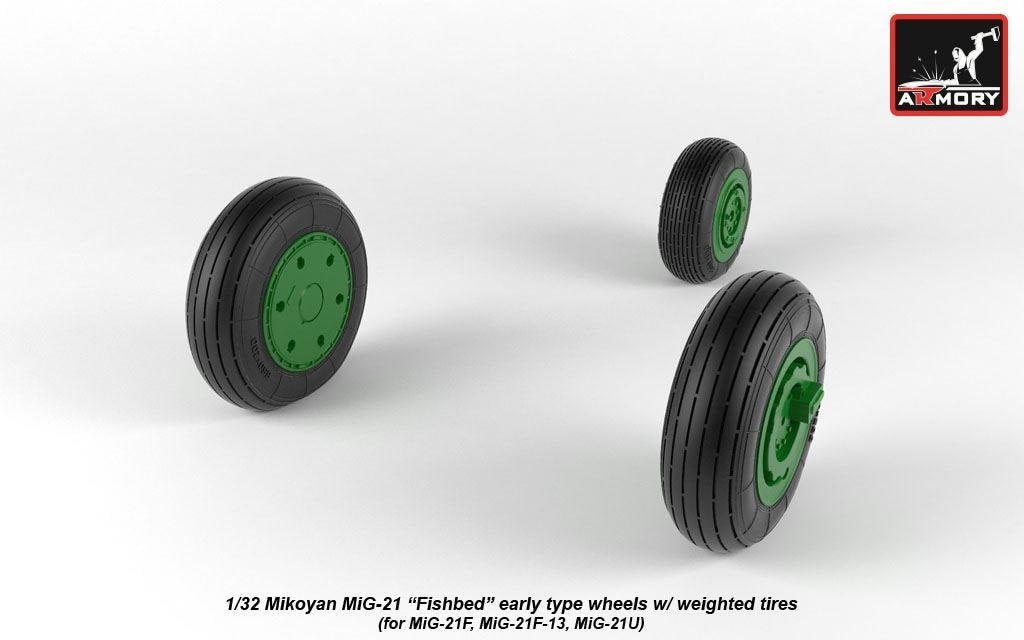 Armory Models AW32009 Mikoyan MiG-21 Fishbed wheels w/ weighted tires, early 1/32 – obrázek 5