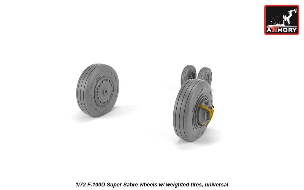 Armory Models AW72319 F-100D Super Saber wheels w/ weighted tires 1/72 – image 4
