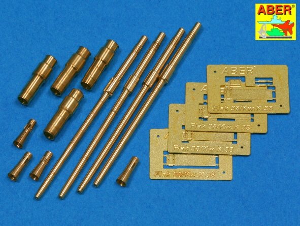 Aber 35L-087 Set of 4 German 2cm L/65 gun barrel for Flakvierling 38 1/35