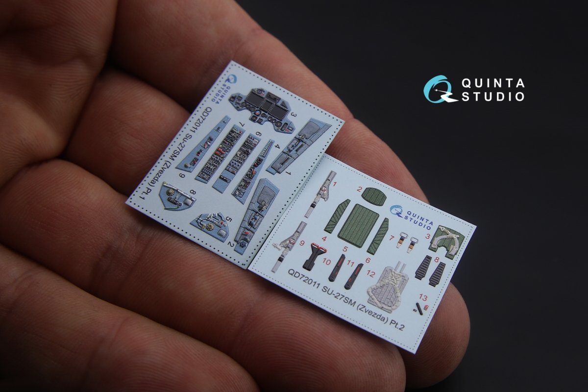 Quinta Studio QD72011 Su-27SM 3D-Printed &amp;amp; colored Interior on decal paper (for Zvezda kit) 1/72 – image 2