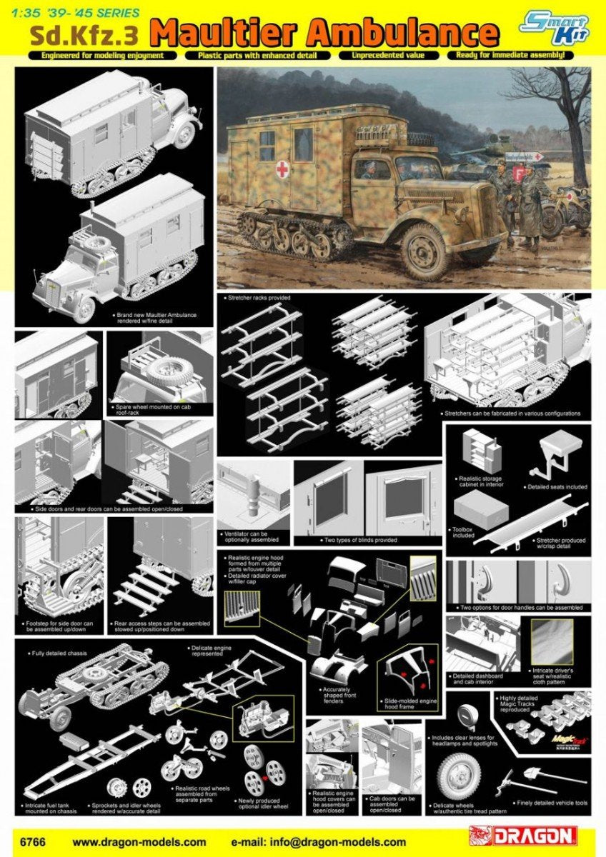 Dragon 6766 Sd.Kfz.3 Maultier Ambulance 1/35 – immagine 2
