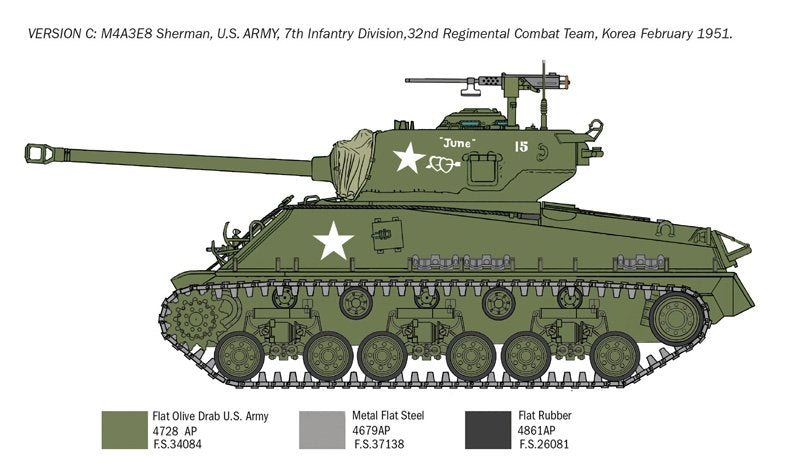Italeri 6586 Sherman M4A3E8 - Korean War 1/35 – obrázek 5