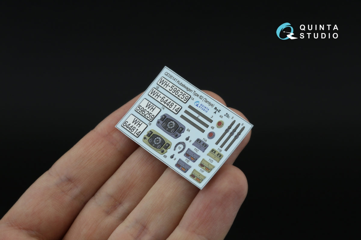 Quinta Studio QD35141 Kubelwagen Type 82 3D-Printed &amp;amp; colored Interior on decal paper (Tamiya) 1/35 – image 4