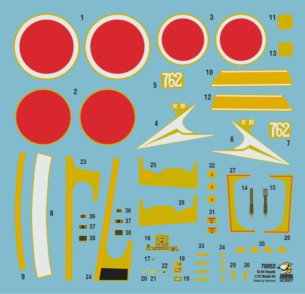 Arma Hobby 70052 Nakajima Ki-84 Hayate Model Kit 1/72 – obrázek 5