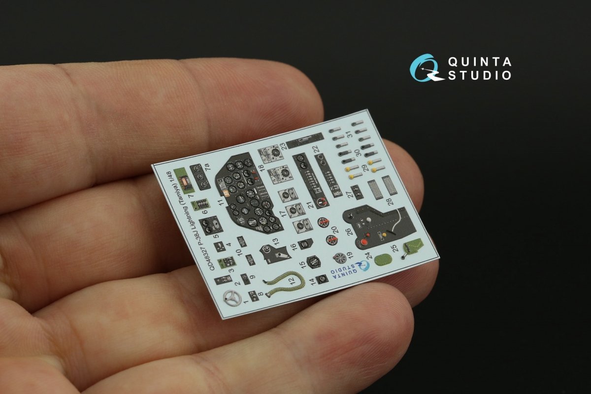 Quinta Studio QD48327 P-38J 3D-Printed &amp;amp; colored Interior on decal paper (Tamiya) 1/48 – image 5