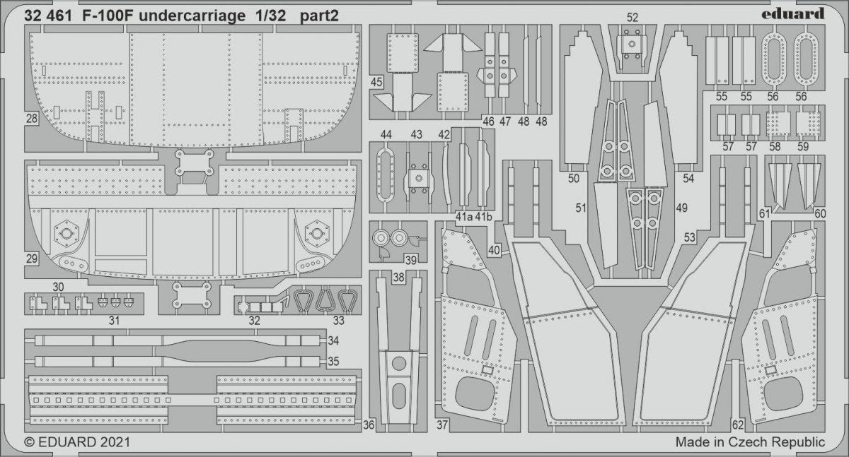 Eduard 32461 F-100F F-100F undercarriage for Trumpeter 1/32 – zdjęcie 2
