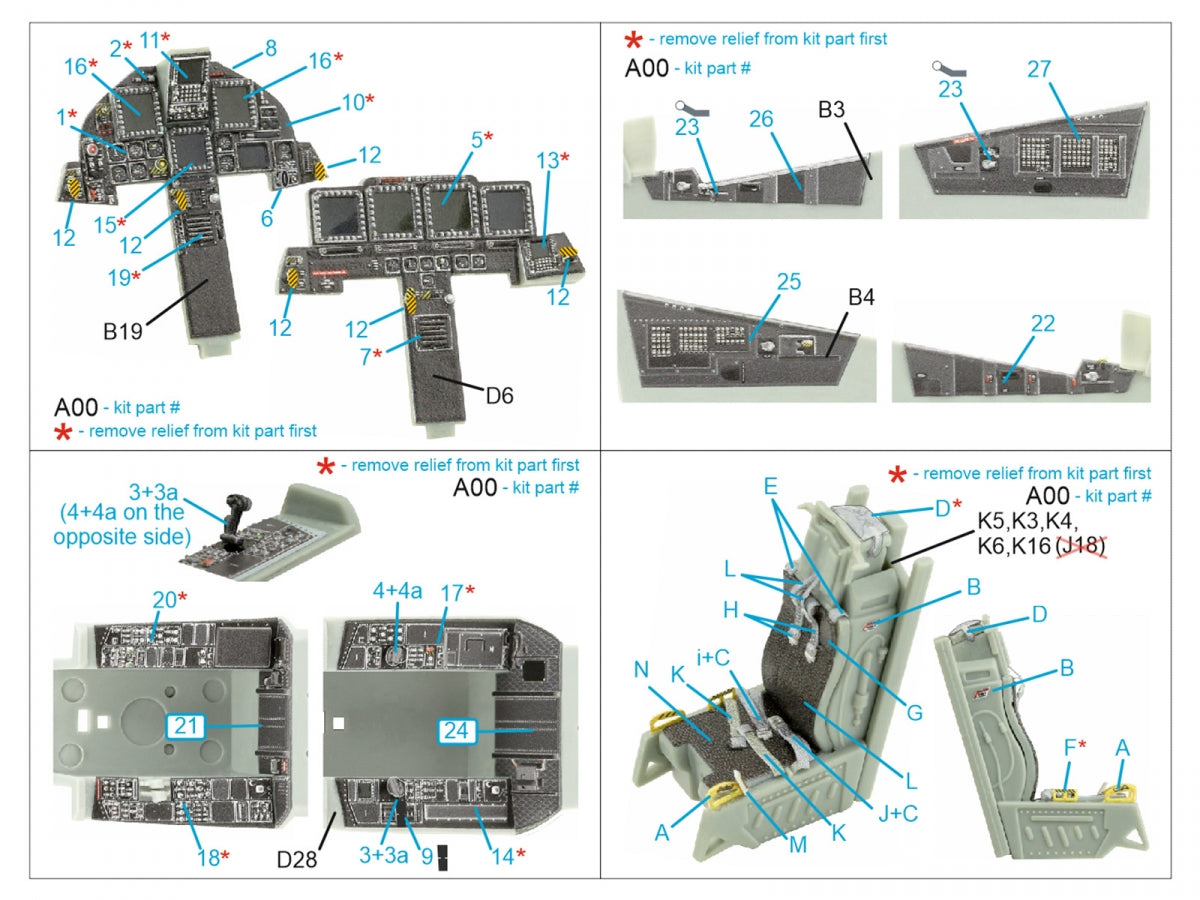 Quinta Studio QD48433 F-15I 3D-Printed colored Interior on decal paper (Academy) 1/48 – image 2