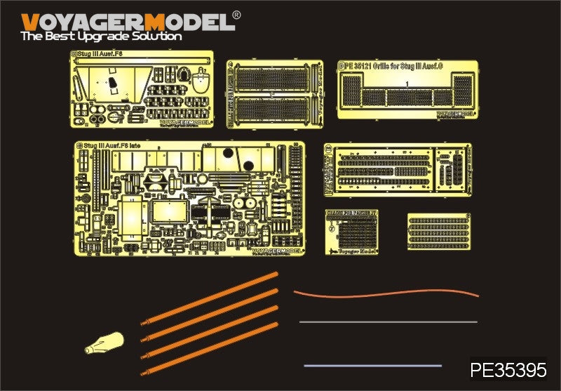 Voyager Model PE35395 WWII German StuG.III Ausf.F8 Late Production Basic For DRAGON 6644 1/35