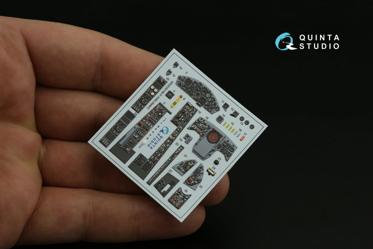 Quinta Studio QDS-32180 F-104S 3D-Printed colored Interior on decal paper (Italeri) (small version) 1/32 – image 3