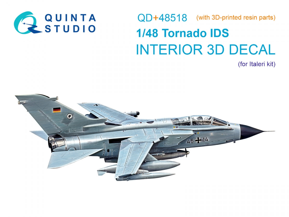 Quinta Studio QD+48518 Tornado IDS Intérieur coloré imprimé en 3D sur papier décalcomanie (Italeri) (avec pièces en résine imprimées en 3D) 1/48 