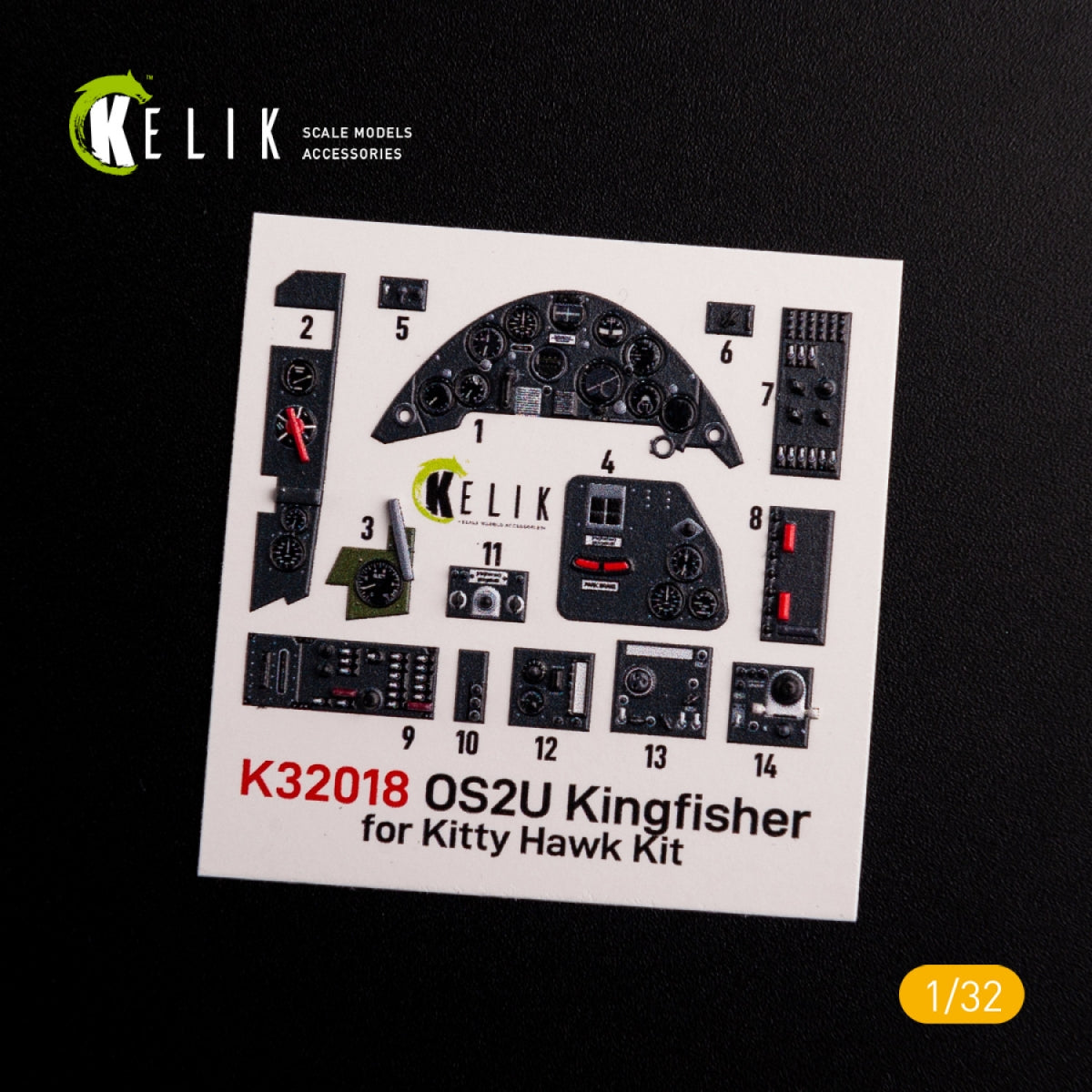 KELIK K32018 OS2U Kingfisher - Interior 3D Decal for Kitty Hawk/Zimi models kit 1/32 – Bild 3