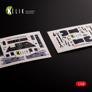 KELIK K48002 F-111 A/E Aardvark interior 3D decals for HobbyBoss kit 1/48