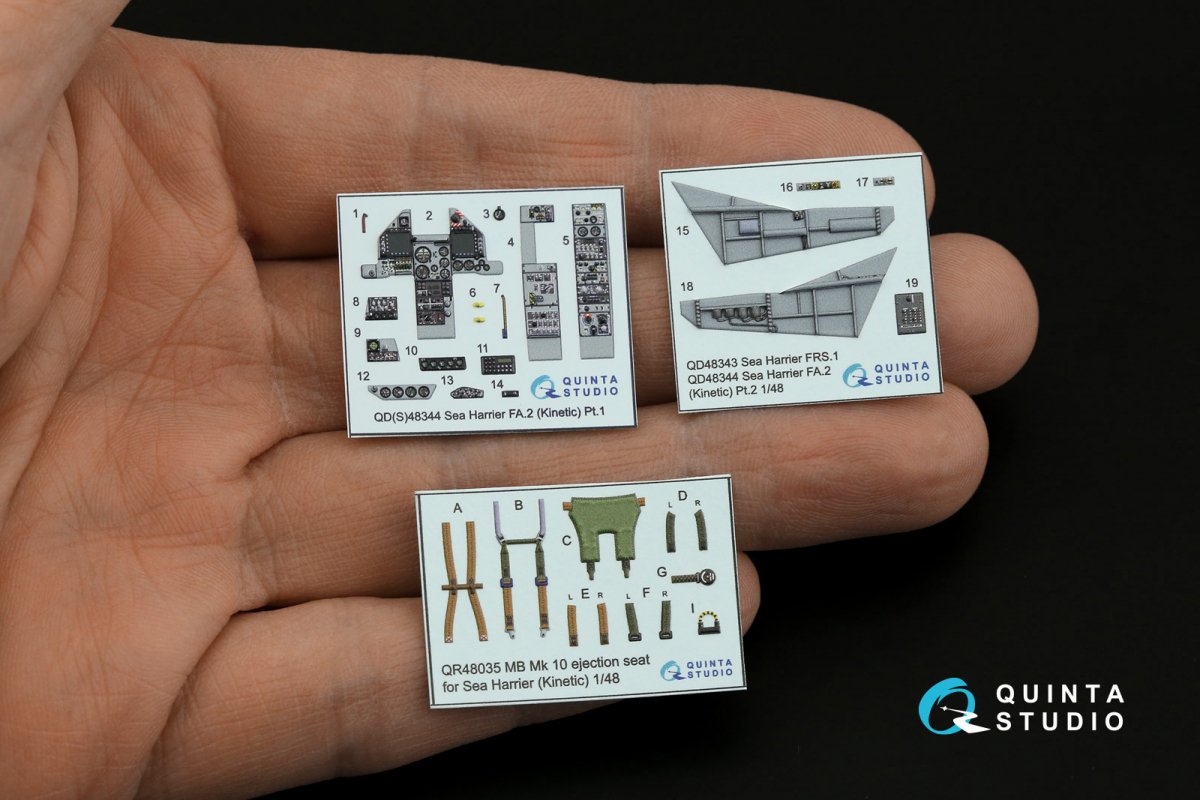 Quinta Studio QD48344 Sea Harrier FA.2 3D-Printed &amp;amp; colored Interior on decal paper (Kinetic) 1/48 – image 4