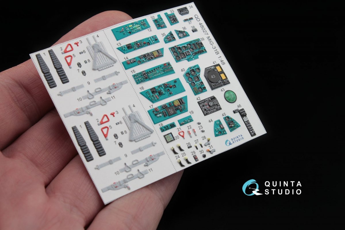 Quinta Studio QD48027 MiG-31B 3D-Printed &amp;amp; colored Interior on decal paper (for AMK kit) 1/48 – Bild 5