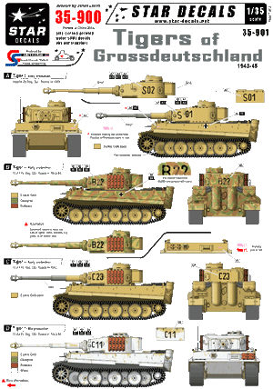 Star Decals 35-900 Tigers of Grossdeutschland 1/35
