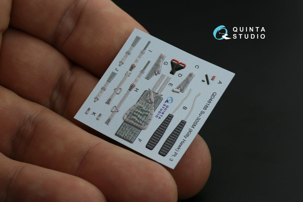 Quinta Studio QD48233 Su-27SM 3D-Printed &amp;amp; colored Interior on decal paper (KittyHawk) 1/48 – Bild 7