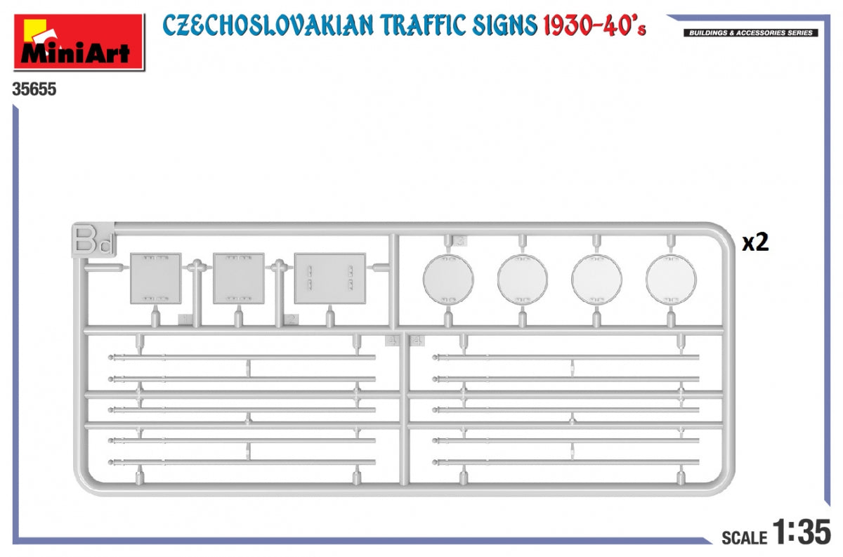 Miniart 35655 CZECHOSLOVAKIAN TRAFFIC SIGNS 1930-40&amp;#39;s 1/35 – obrázek 4