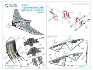 Quinta Studio QD32254 Horten Ho 229B 3D-Printed &amp;amp; colored Interior on decal paper (Takom) 1/32 – Bild 10