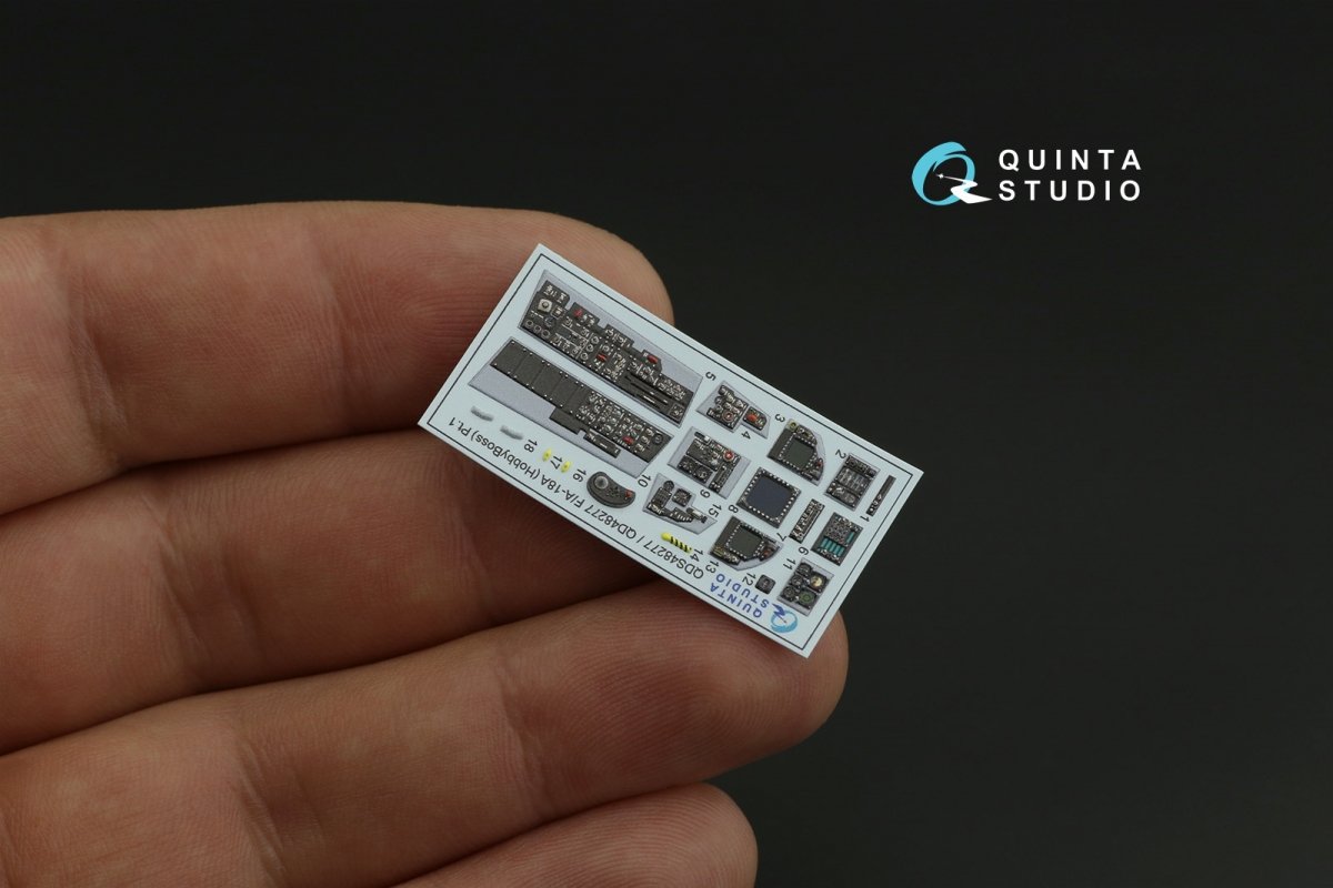 Quinta Studio QDS-48277 F/A-18А 3D-Printed &amp;amp; colored Interior on decal paper (HobbyBoss)(Small version) 1/48 – immagine 6