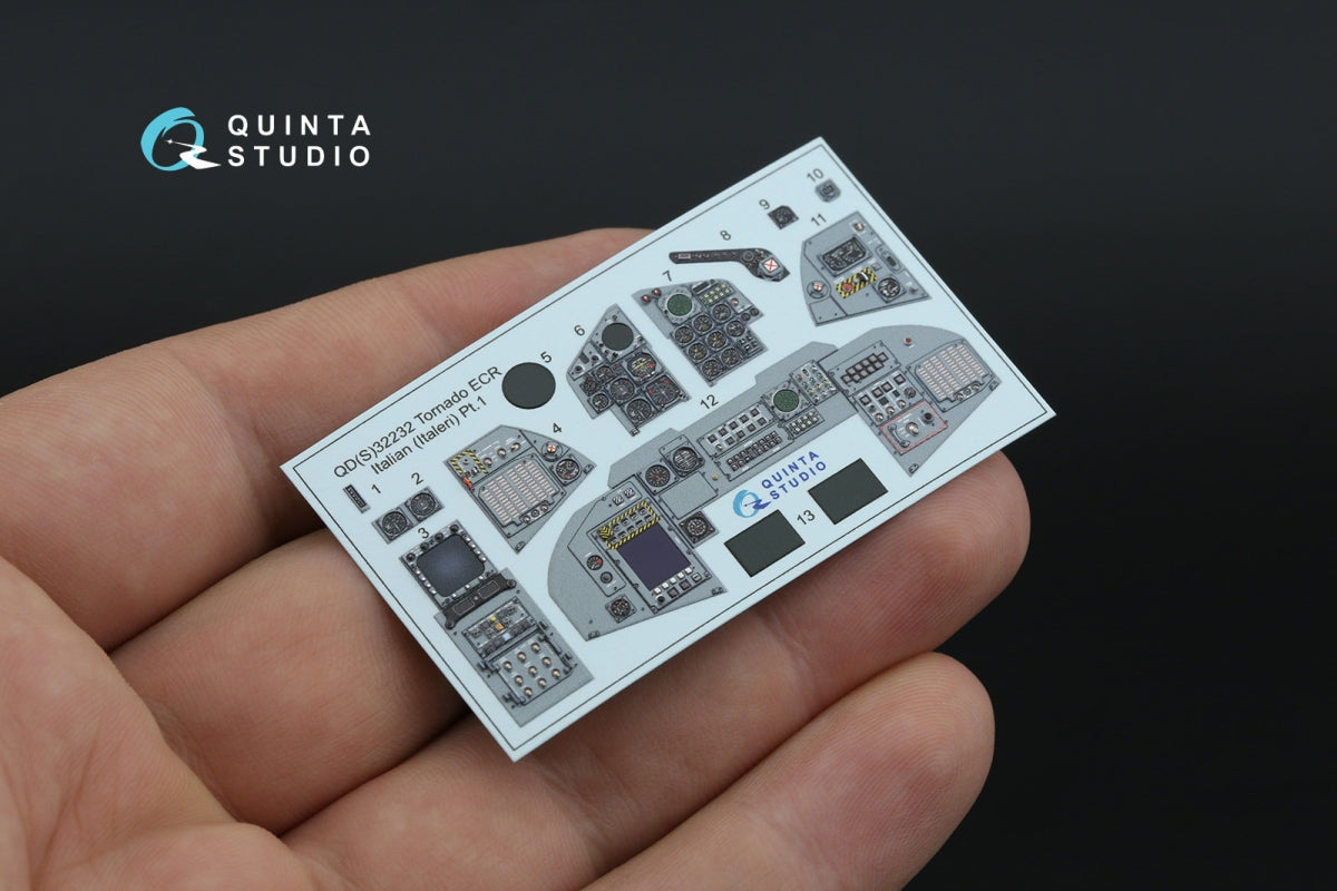 Quinta Studio QD+32232 Tornado ECR Italian 3D-Printed &amp;amp; colored Interior on decal paper (Italeri) (with 3D-printed resin parts) 1/32 – Bild 6