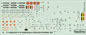 ModelMaker Decals D48175 Belgian F-16 Squadrons GENERIC SET 1/48 – Bild 3