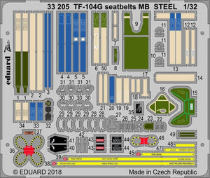 Eduard 33205 TF-104G seatbelts MB STEEL ITALERI 1/32 – image 2