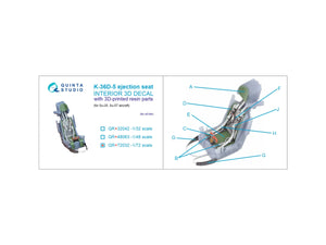 Quinta Studio QR+72032 K-36D-5 ejection seat (for Su-35, Su-57 aircraft) (All kits) 1/72 – Bild 6