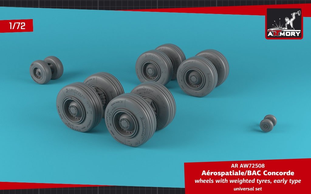 Armory Models AW72508 Concorde wheels w/ weighted tires, early 1/72 – image 3