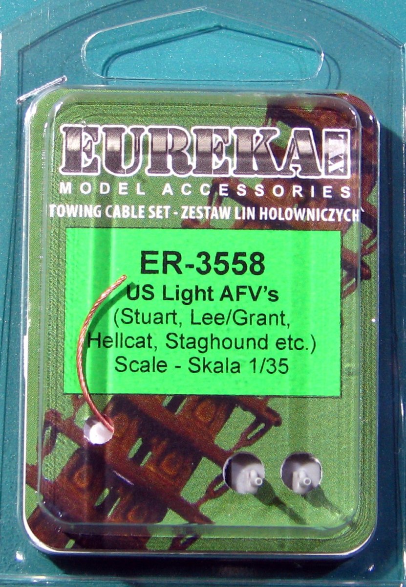 Câbles de remorquage Eureka XXL ER-3558 pour véhicules blindés légers américains (Stuart, Lee/Grant, Hellcat, etc.) à l'échelle 1/35
