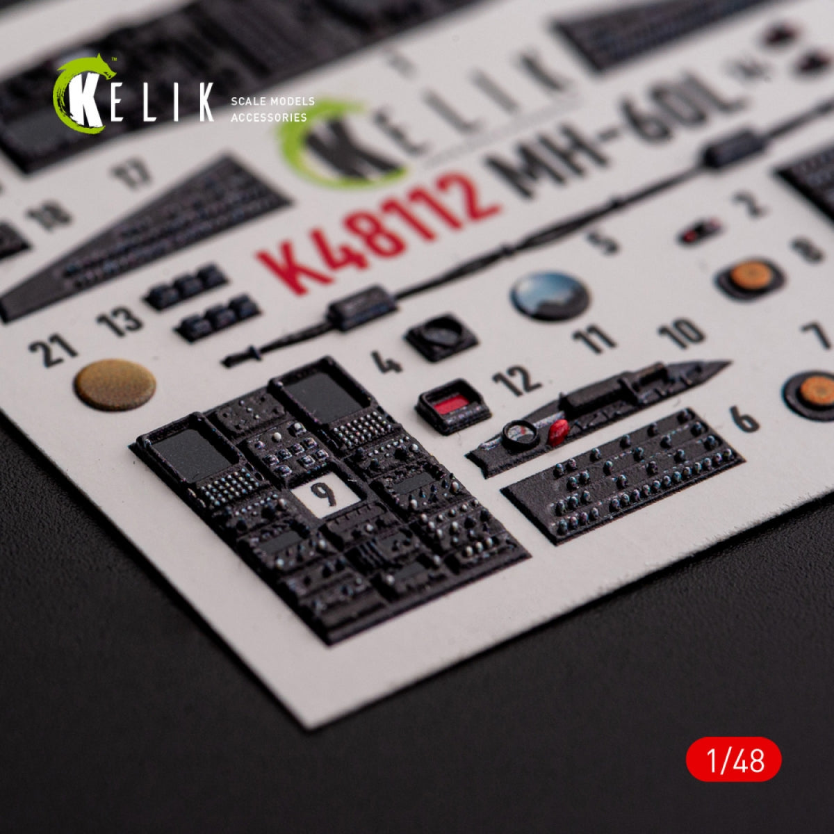 KELIK K48112 MH-60L Black Hawk - interior 3D decals for ICM kit 1/48 – image 8