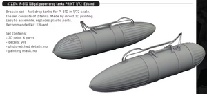 Eduard 672374 P-51D 108gal paper drop tanks PRINT EDUARD 1/72