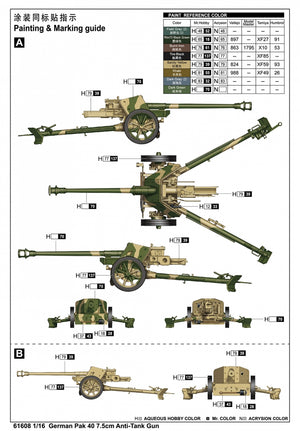 I Love Kit 61608 German Pak 40 7.5cm Anti-Tank Gun 1/16