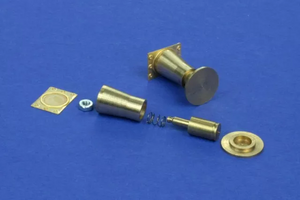 RB Model 35A09 Railroad flat buffer turned and photo etch brass kit set contains two buffers 1/35 – obrázek 2