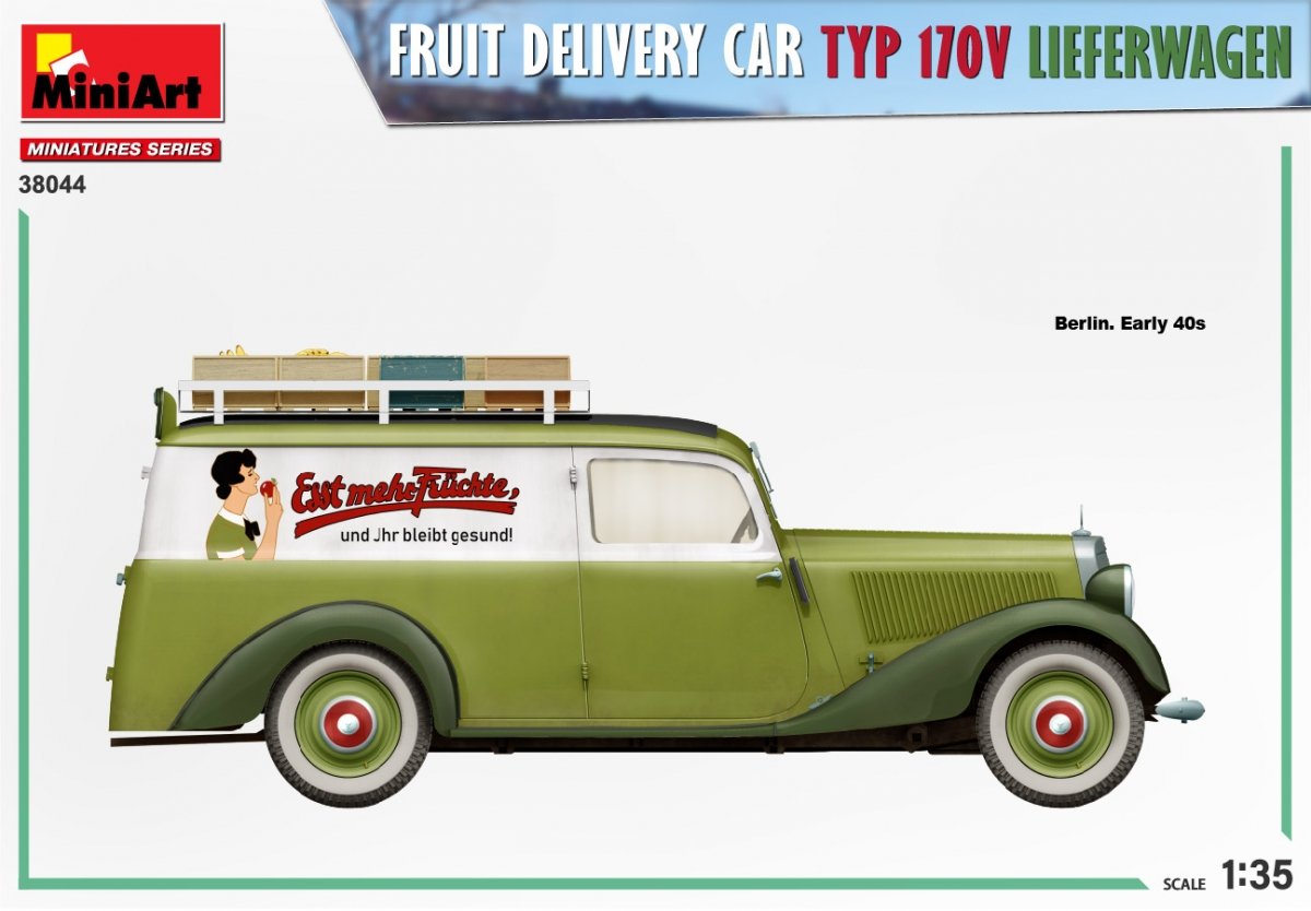 MiniArt 38044 FRUIT DELIVERY VAN TYP 170V LIEFERWAGEN 1/35 – immagine 4
