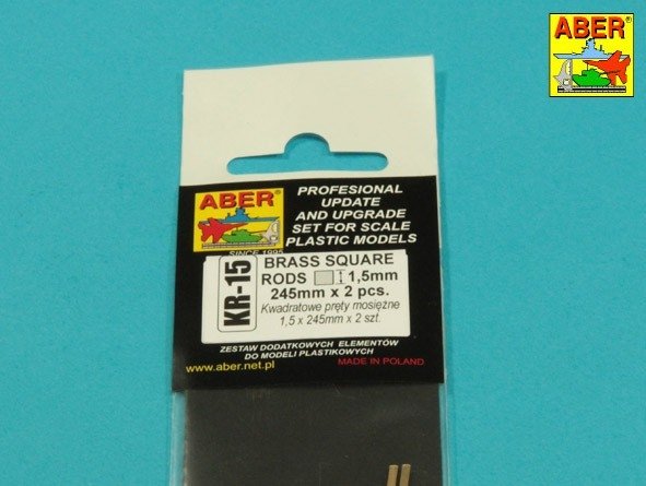 Aber KR15 KR-15 Square brass rods 1.5mm length 245mmx2 – Bild 2