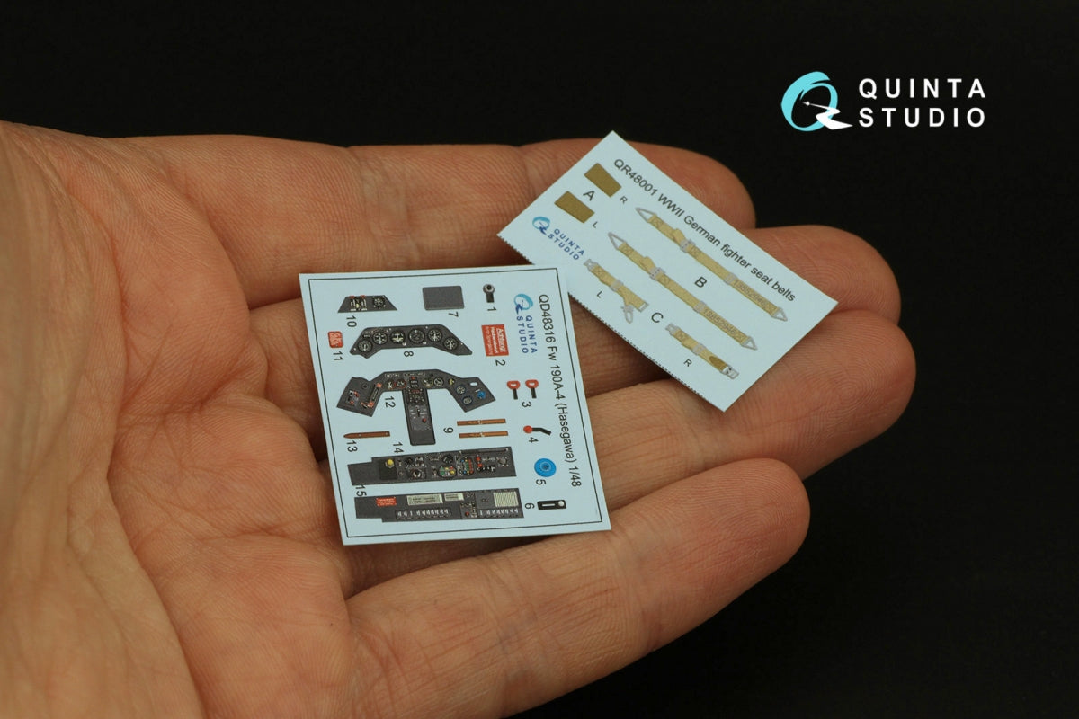 Quinta Studio QD48316 Fw 190A-4 3D-Printed &amp;amp; colored Interior on decal paper (Hasegawa) 1/48 – Bild 5