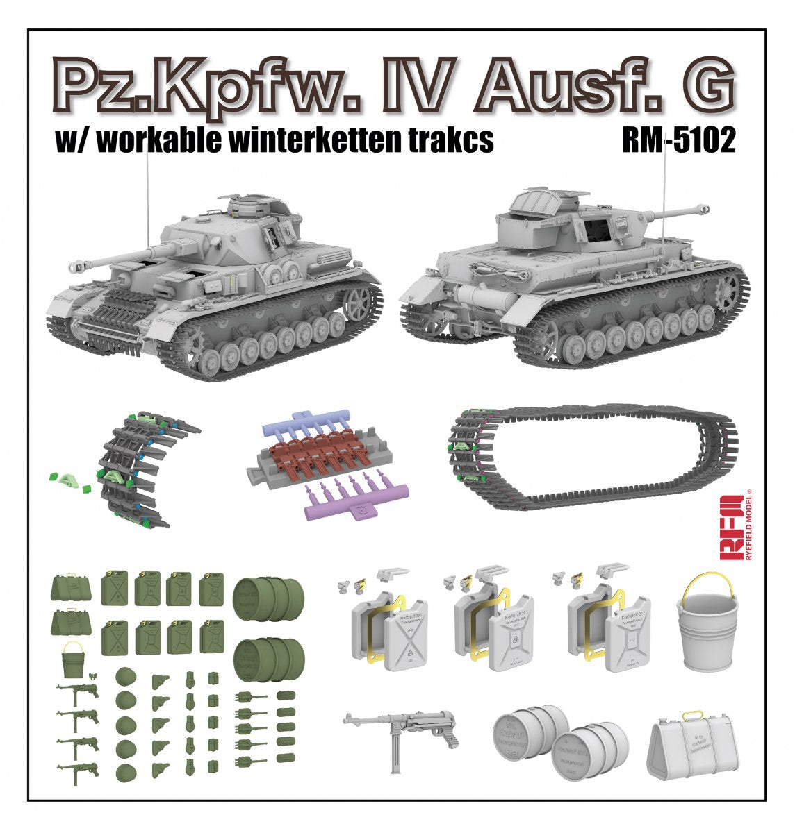 Rye Field Model 5102 Pz.Kpfw.IV Ausf.G w/Winterketten 1/35 – Bild 2