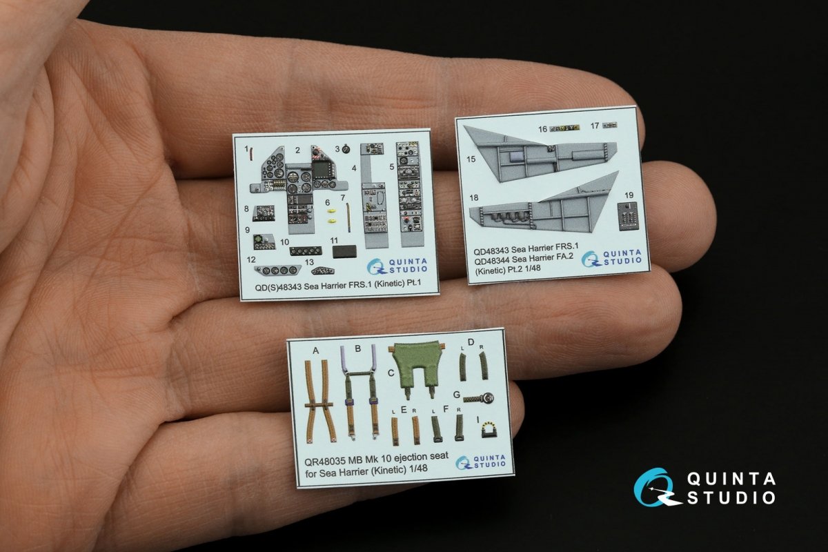 Quinta Studio QD48343 Sea Harrier FRS.1 3D-Printed &amp;amp; colored Interior on decal paper (Kinetic) 1/48 – Bild 2