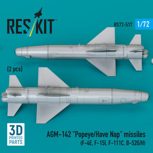 RESKIT RS72-0517 AGM-142 &amp;quot;Popeye/Have Nap&amp;quot; missiles (2 pcs) (3D Printed) 1/72 – zdjęcie 3