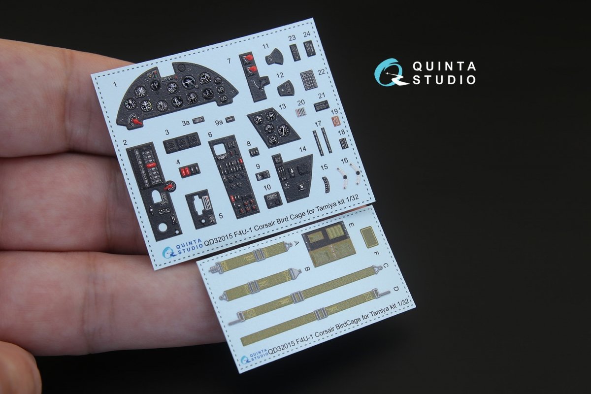 Quinta Studio QD32015 F4U-1 Corsair (Bird cage) 3D-Printed &amp;amp; colored Interior on decal paper (for Tamiya kit) 1/32 – image 2