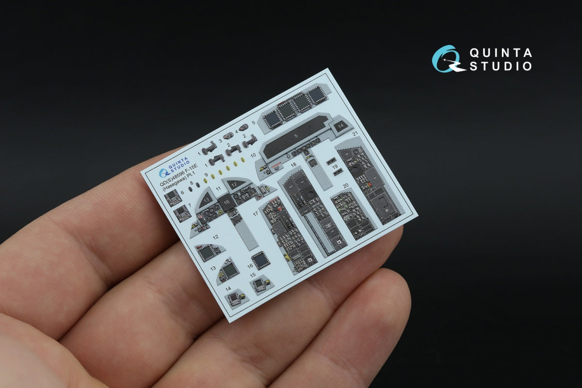 Quinta Studio QDS-48596 F-15E 3D-Printed &amp;amp; colored Interior on decal paper (Hasegawa) (Small version) 1/48 – Bild 4
