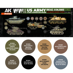 AK Interactive RCS129 WWII US Army &amp;amp; USMC Camouflage Colors 8x17ml – Bild 2