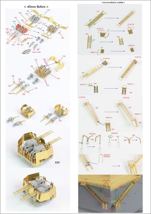 Pontos 22002F1 USS BB-63 Missouri 1945 Detail Up Set (Without wooden deck) 1/200 – imagen 36
