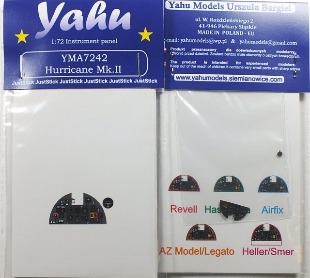 Yahu YMA7242 Hurricane Mk.I late &amp; Mk.II (Hasegawa / Revell) 1/72